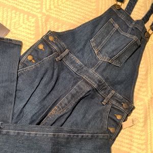 NWT dark wash old navy overalls